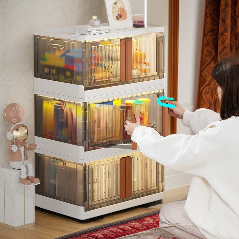 Transparent Foldable Storage Cabinet Multi-purpose Organizer Box for Clothes