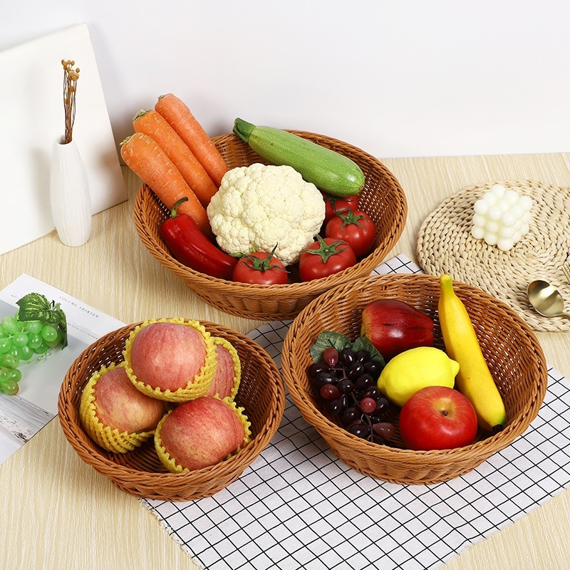 Imitation rattan fruit basket