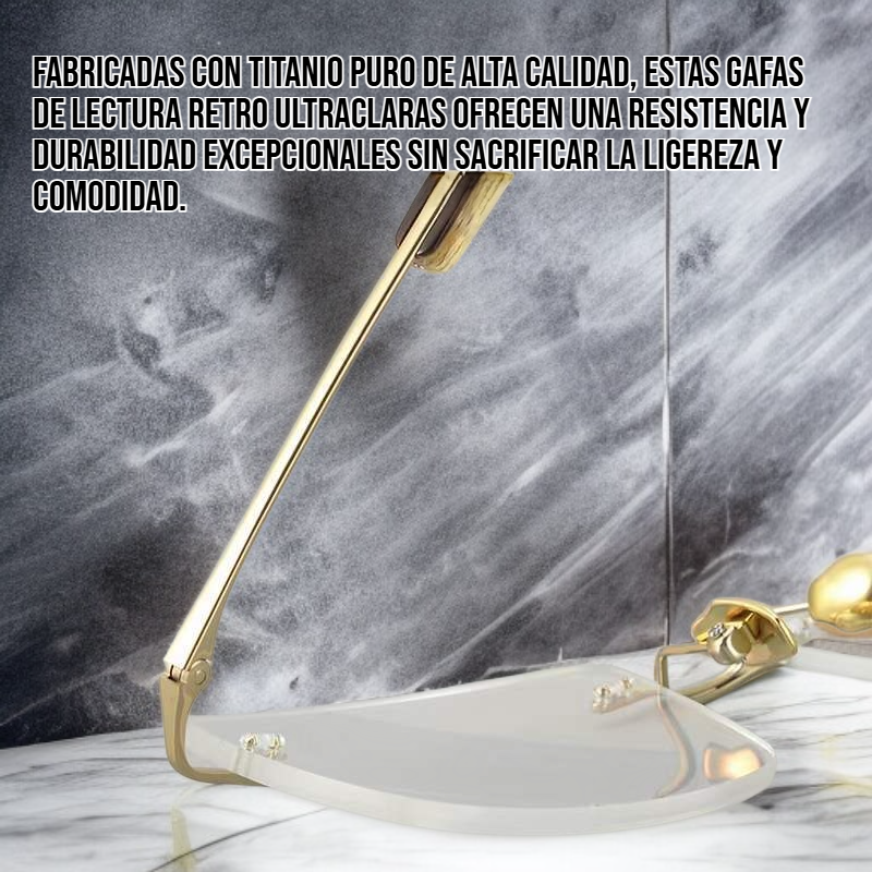 Gafas de lectura retro ultraclaras de titanio puro