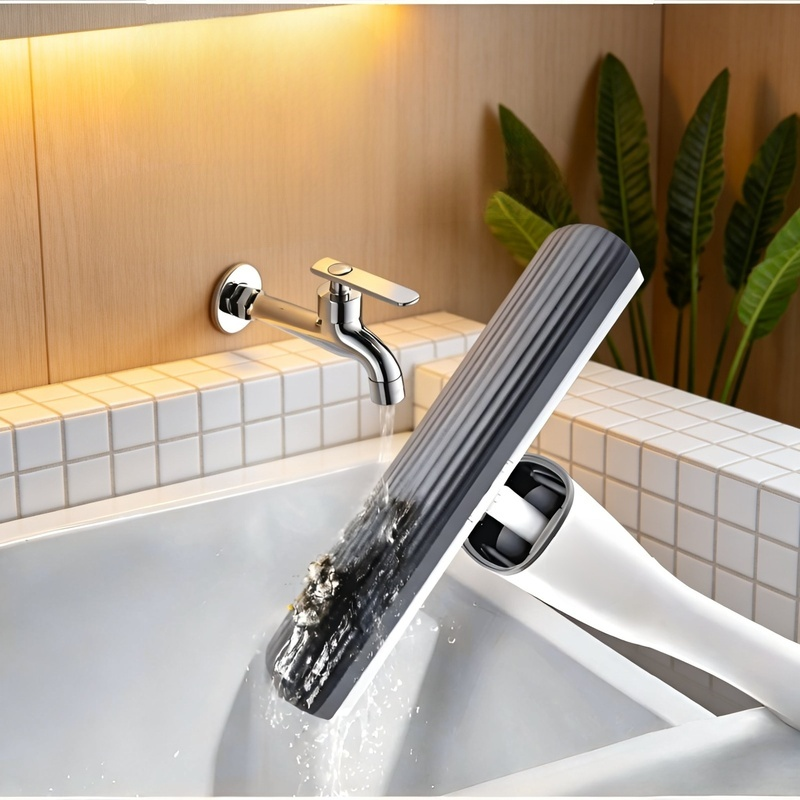 Mopa de esponja para uso doméstico con cabezal de algodón absorbente, no requiere lavado