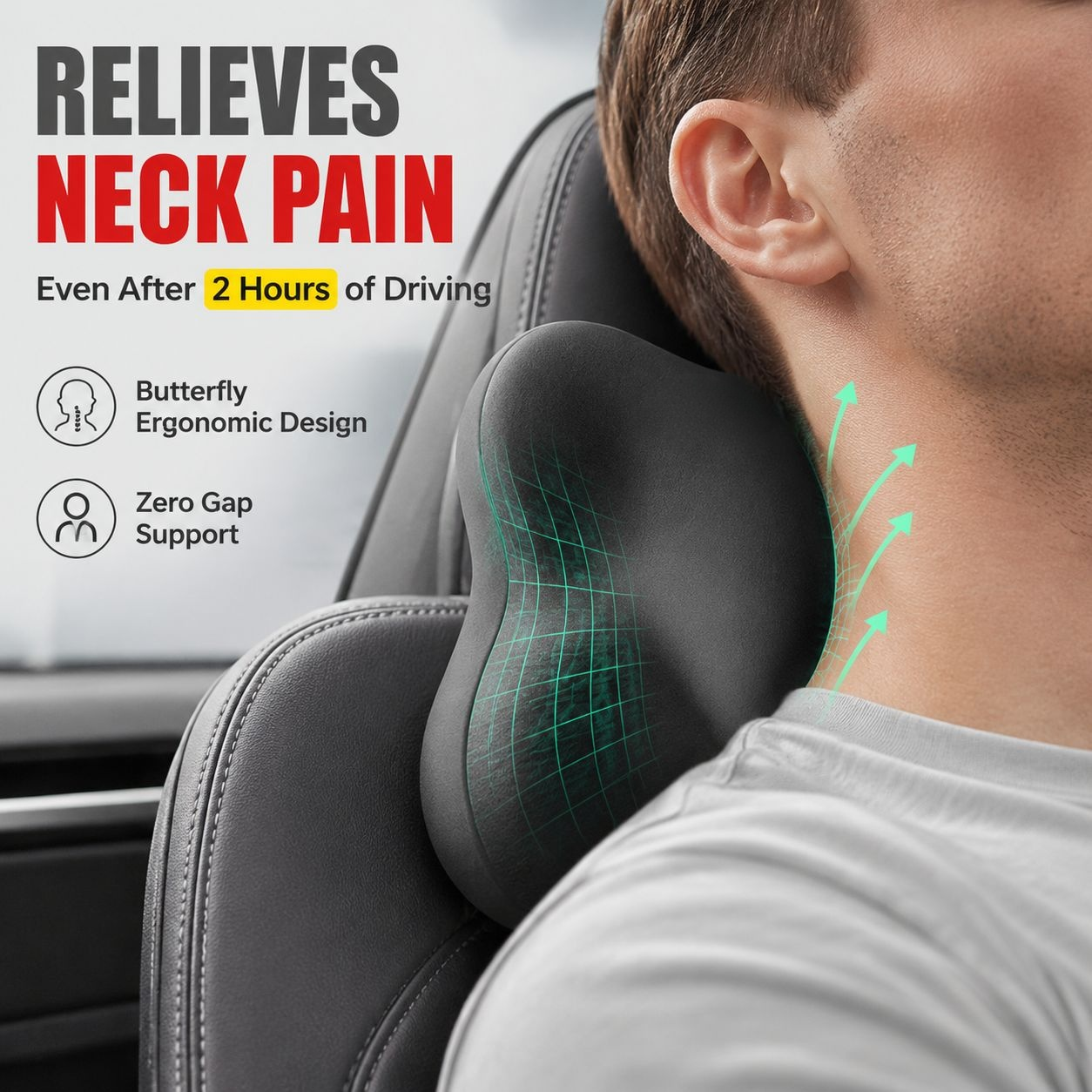 Comfortable Lumbar Support Memory Foam Car Cushion