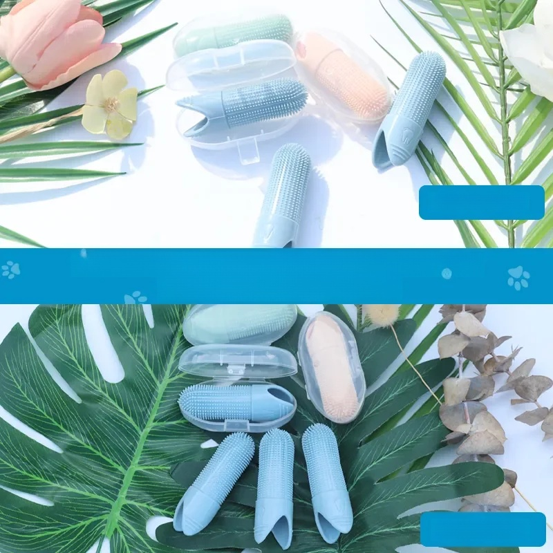 ペット用360度回転シリコンフィンガー歯ブラシ