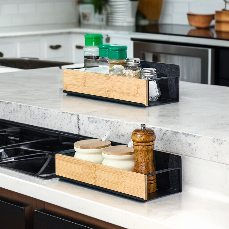 자석식 주방 냉장고 옆면 선반 무타공 조미료 수납 선반