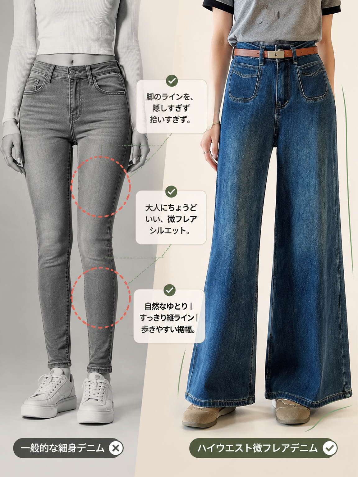 【2026秋新作】Monolly 脚長ハイウエストデニムパンツ | 穿くだけで+10cmのスタイルアップを叶える