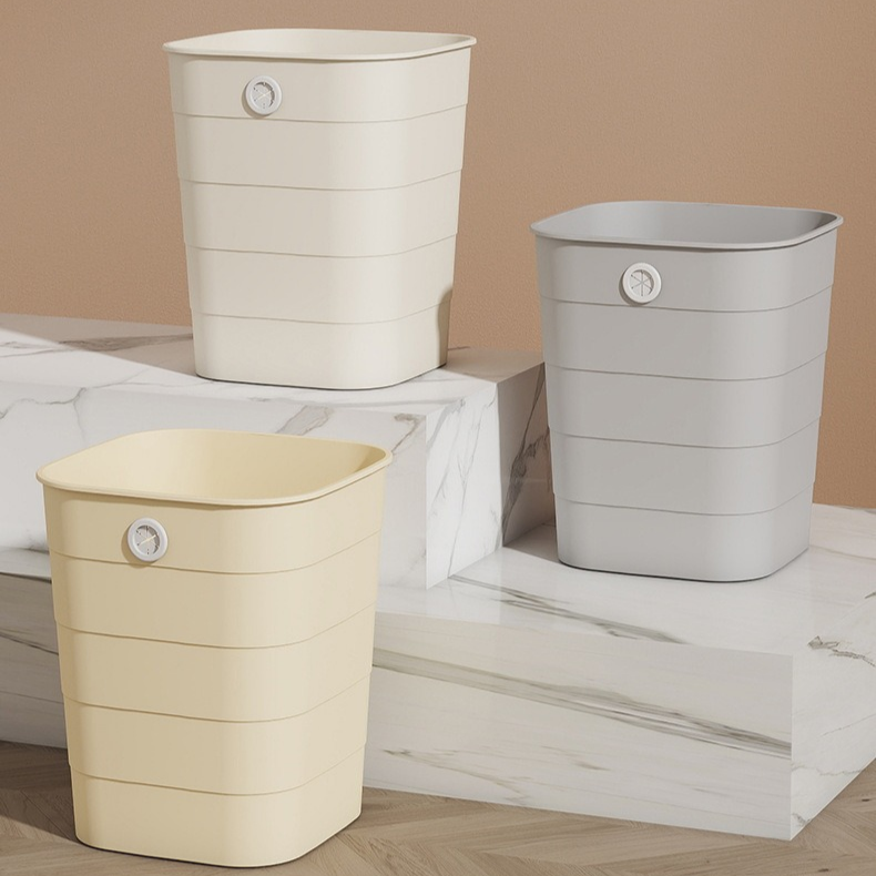奶油風家用大容量客廳方形垃圾桶高級感衛生間收納紙篓