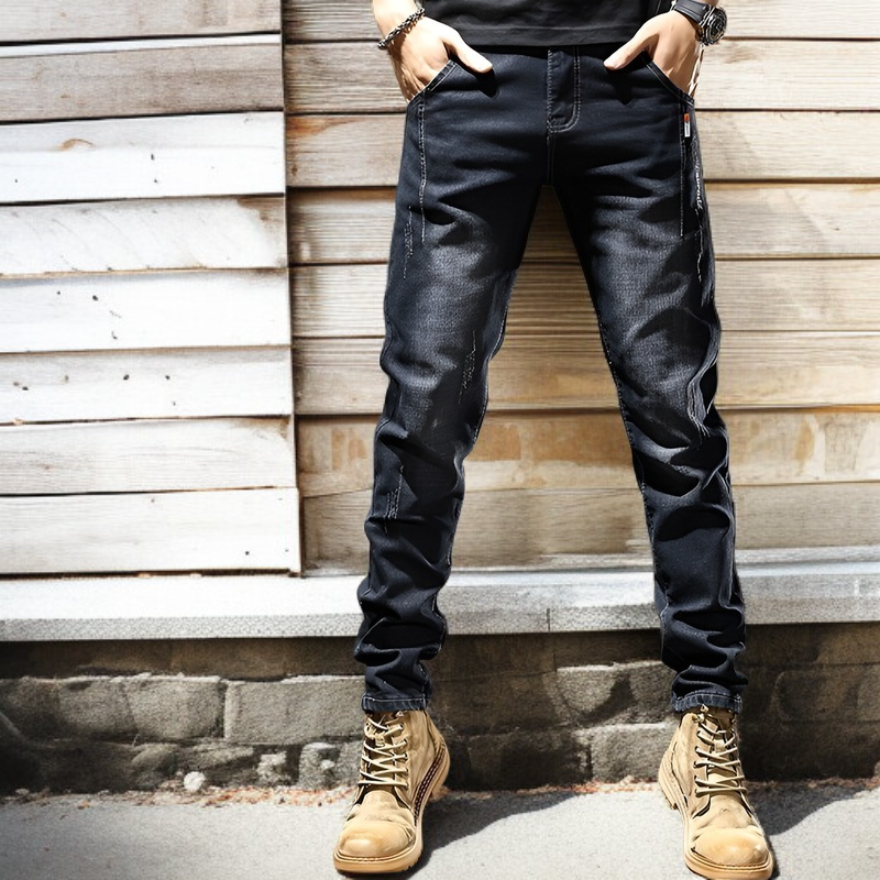 남자 슬림 작은 발바지 춘추 스판 청바지 남자 스판 작은 발바지 춘추 캐주얼 바지