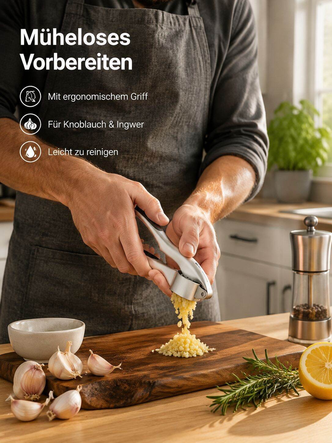 Verdickter manueller Knoblauchpresse, multifunktionaler Knoblauchzerkleinerer