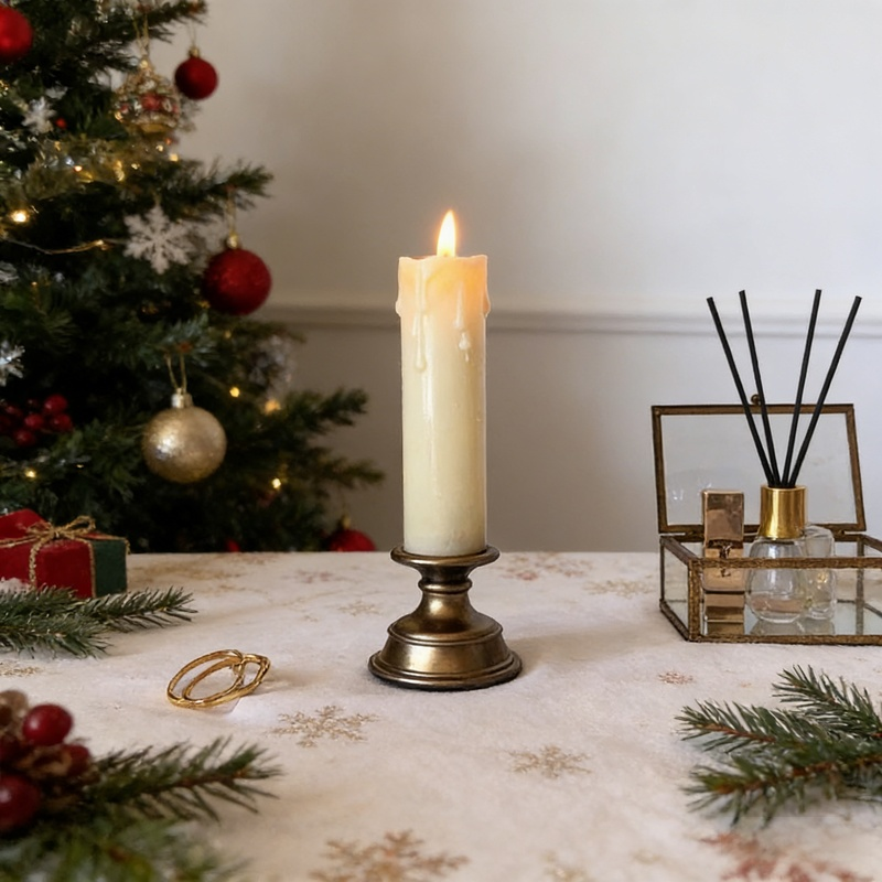 Gold Base Decorative Wedding Electronic Swing Candle Light