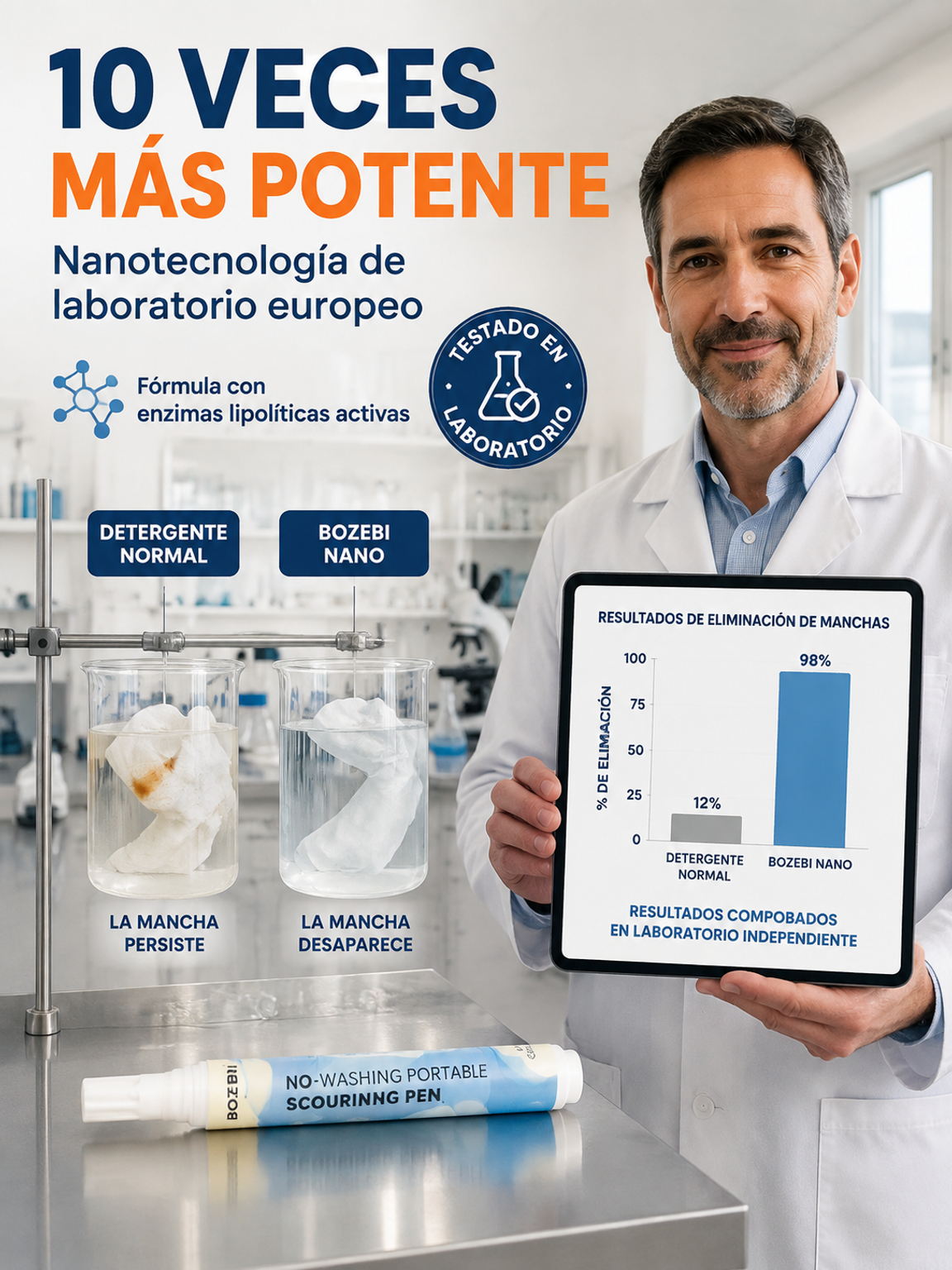 【Elimina la suciedad en un segundo】 Lápiz limpiador potente y práctico que no necesita agua