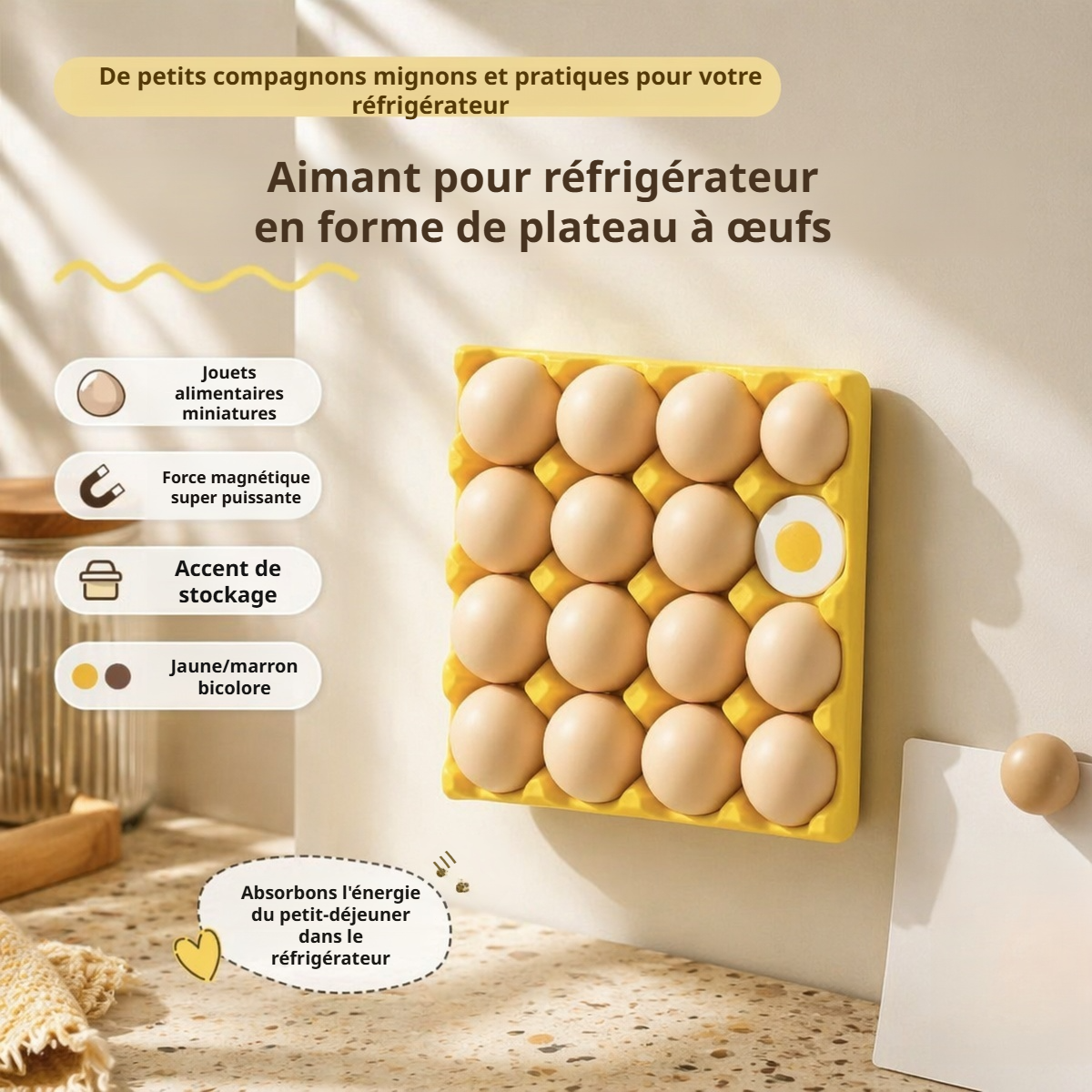 Porte-œufs créatif aimanté pour réfrigérateur