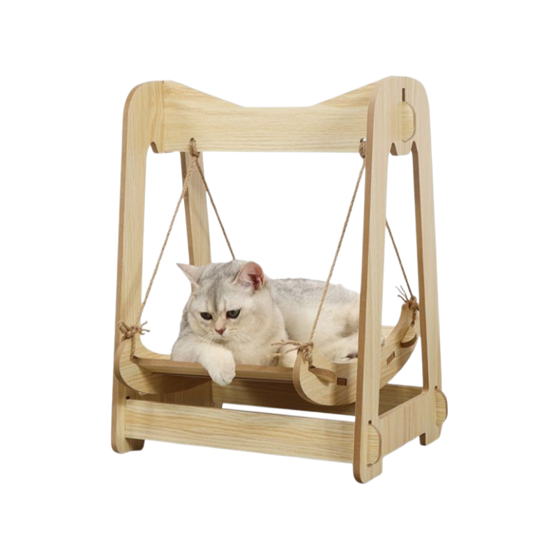 Wooden Rocking Bed for Cats