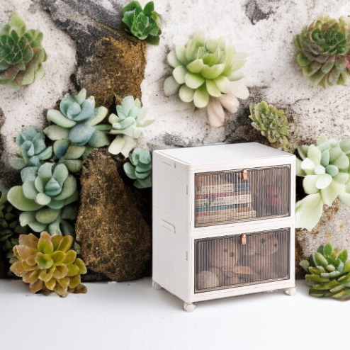 가정용 접이식 수납함 레이어드 투명 의류 정리함 사물함 장난감 수납함