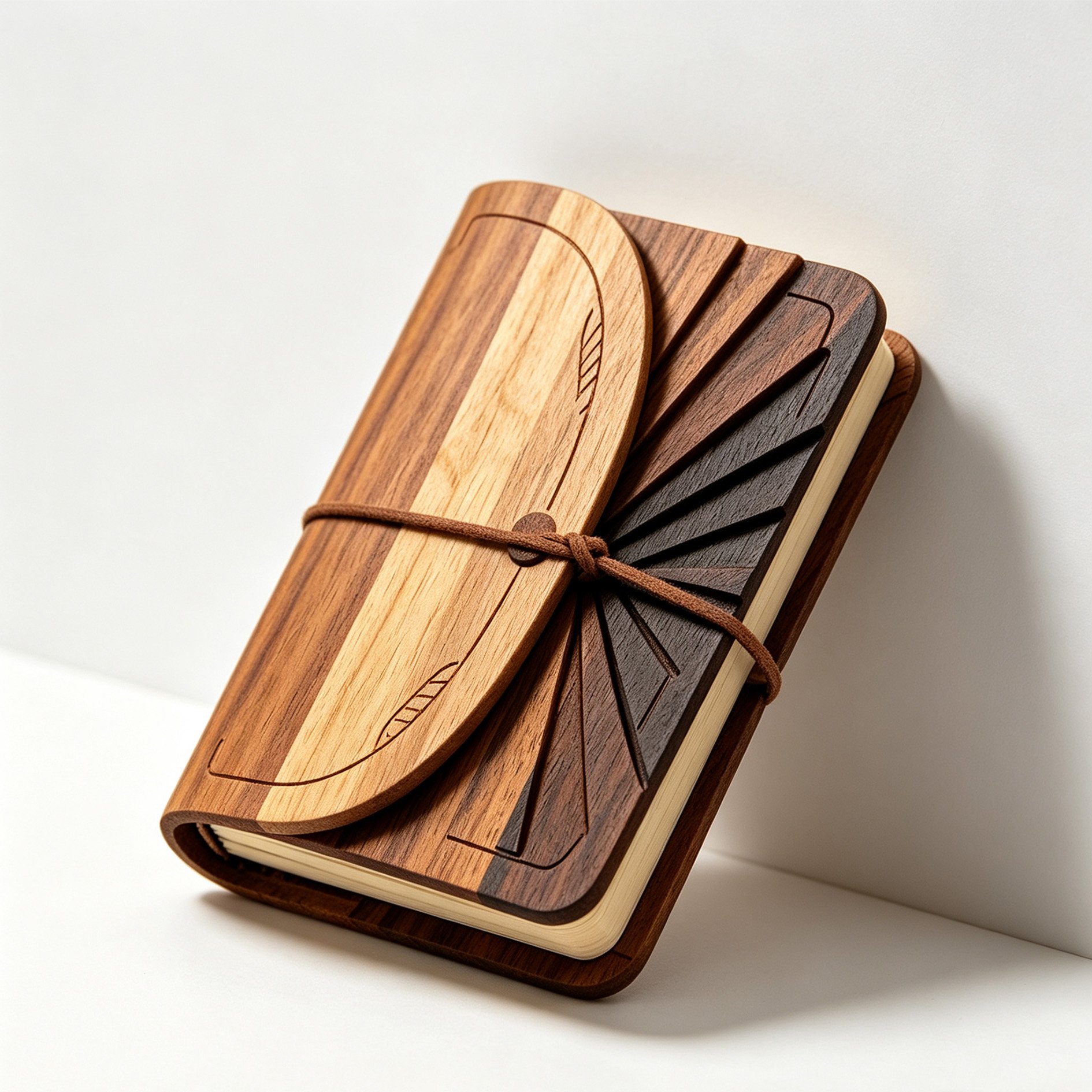 Wood-carved patterned notebook