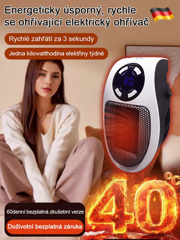 Za 7 dní spotřebuje jen 1 kWh【Teplovzdušný ventilátor, který zahřeje za 3 sekundy】