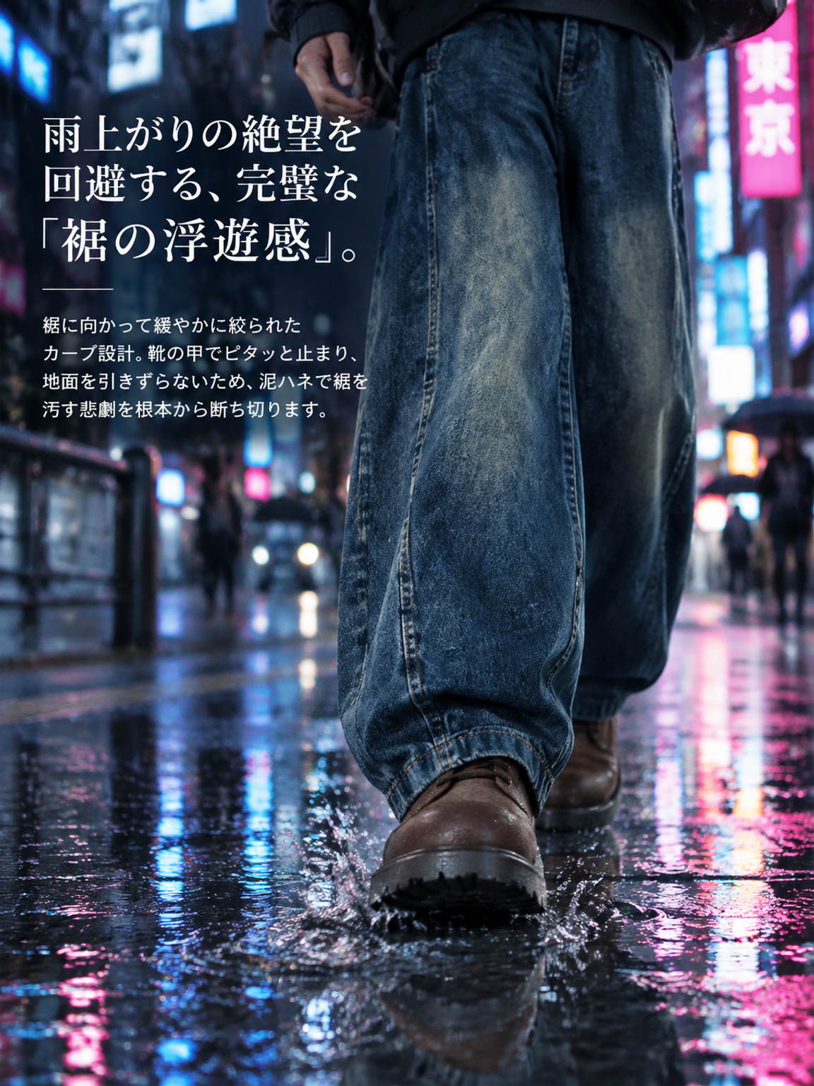 【倉敷・児島】ヴィンテージ風美脚シルエットカーブジーンズ