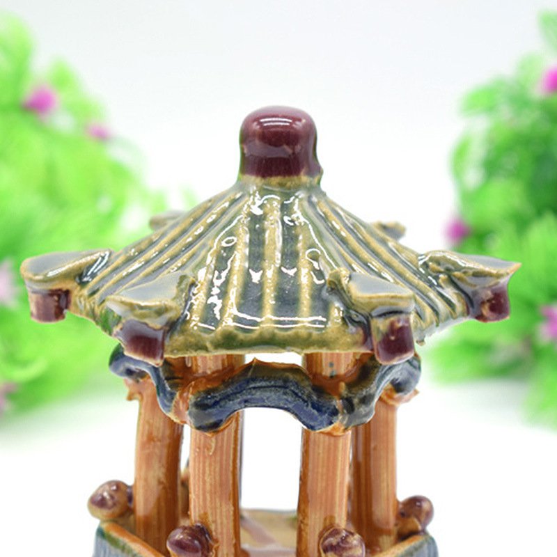 Decoración de pabellón hexagonal para paisajismo de acuarios