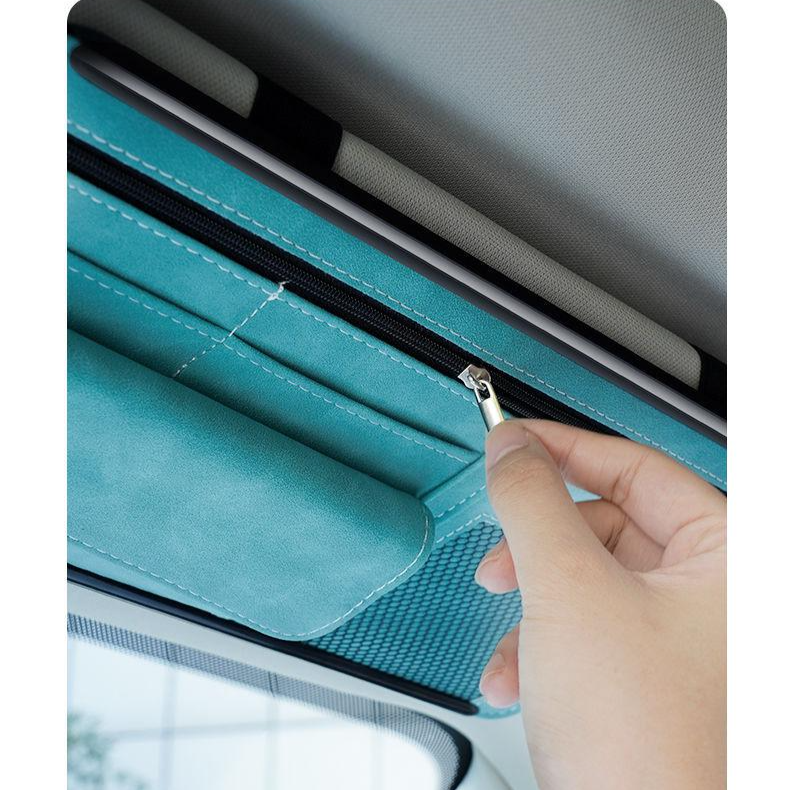 Multifunctional Car Glasses Clip and Card Storage Pouch