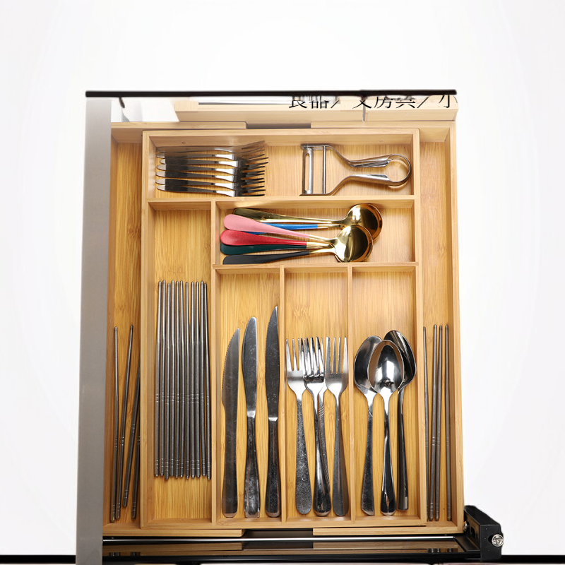 バンブー・オーガナイザー 引き出しロック式カトラリーオーガナイザー ソファ収納バンブーボックス ボックス・オーガナイザー