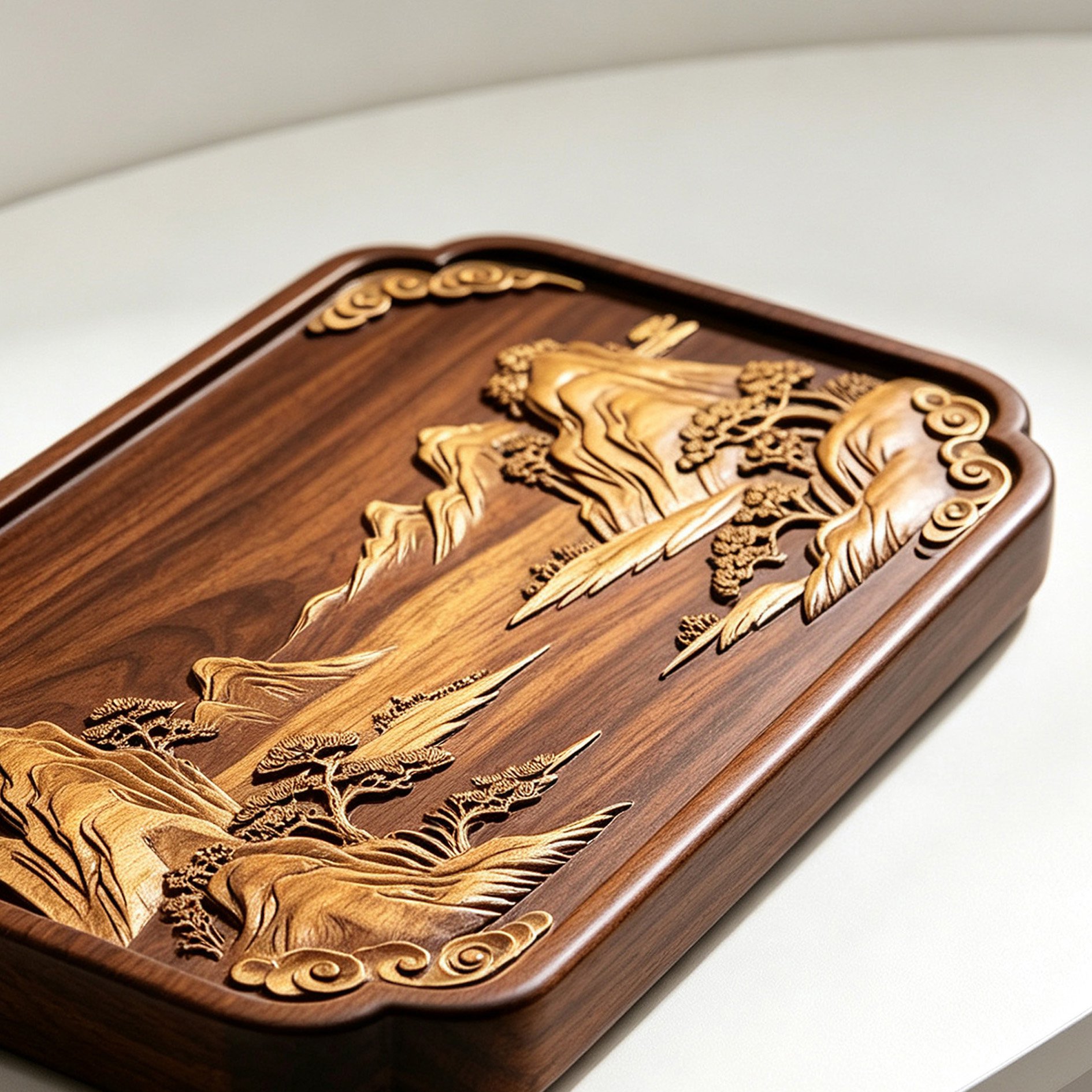 Dongyang wood-carved tea tray