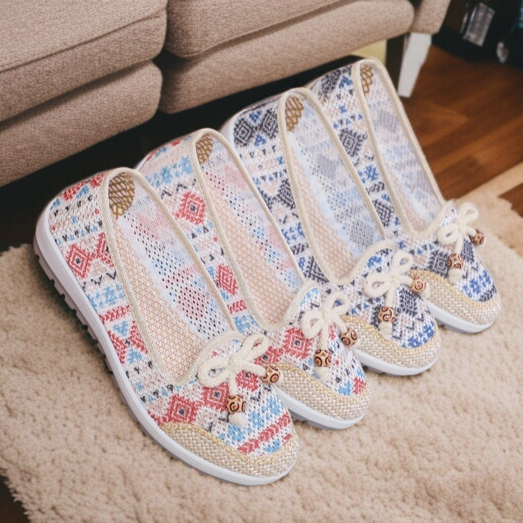 여성 소프트 바닥 펀칭 캐주얼 그물신 정면 이미지