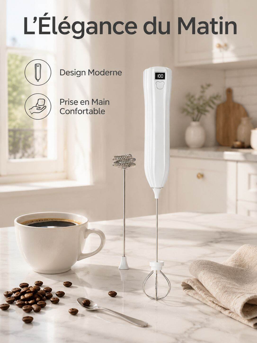 Batteur multifonction pour lait et œufs