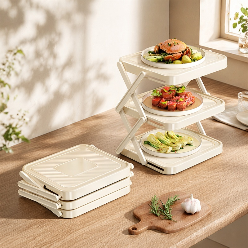 Étagère de cuisine pliable multifonctionnelle pour préparation des aliments