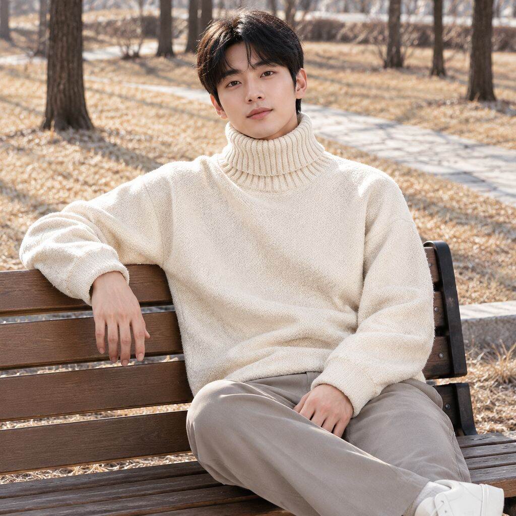 겨울 남성 터틀넥 목폴라 니트 빅사이즈 데일리 이너웨어