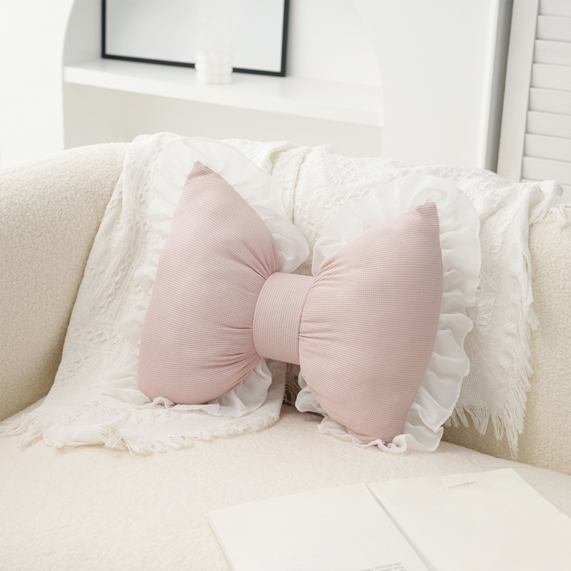 Bow-tie lace sofa cushion