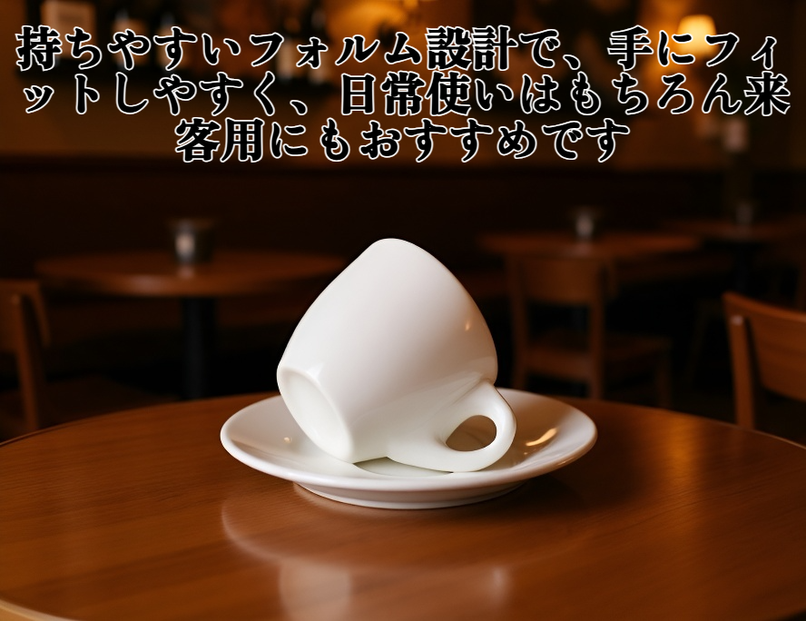 80mlコーヒーカップの持ち手部分クローズアップ