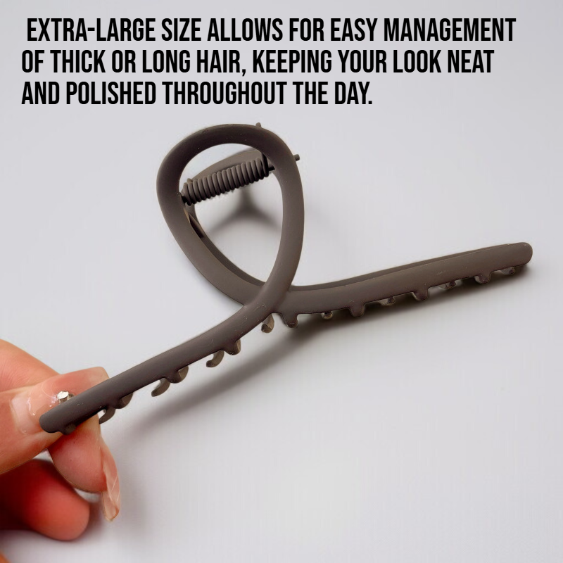 Elegant large hair clip on brunette hair