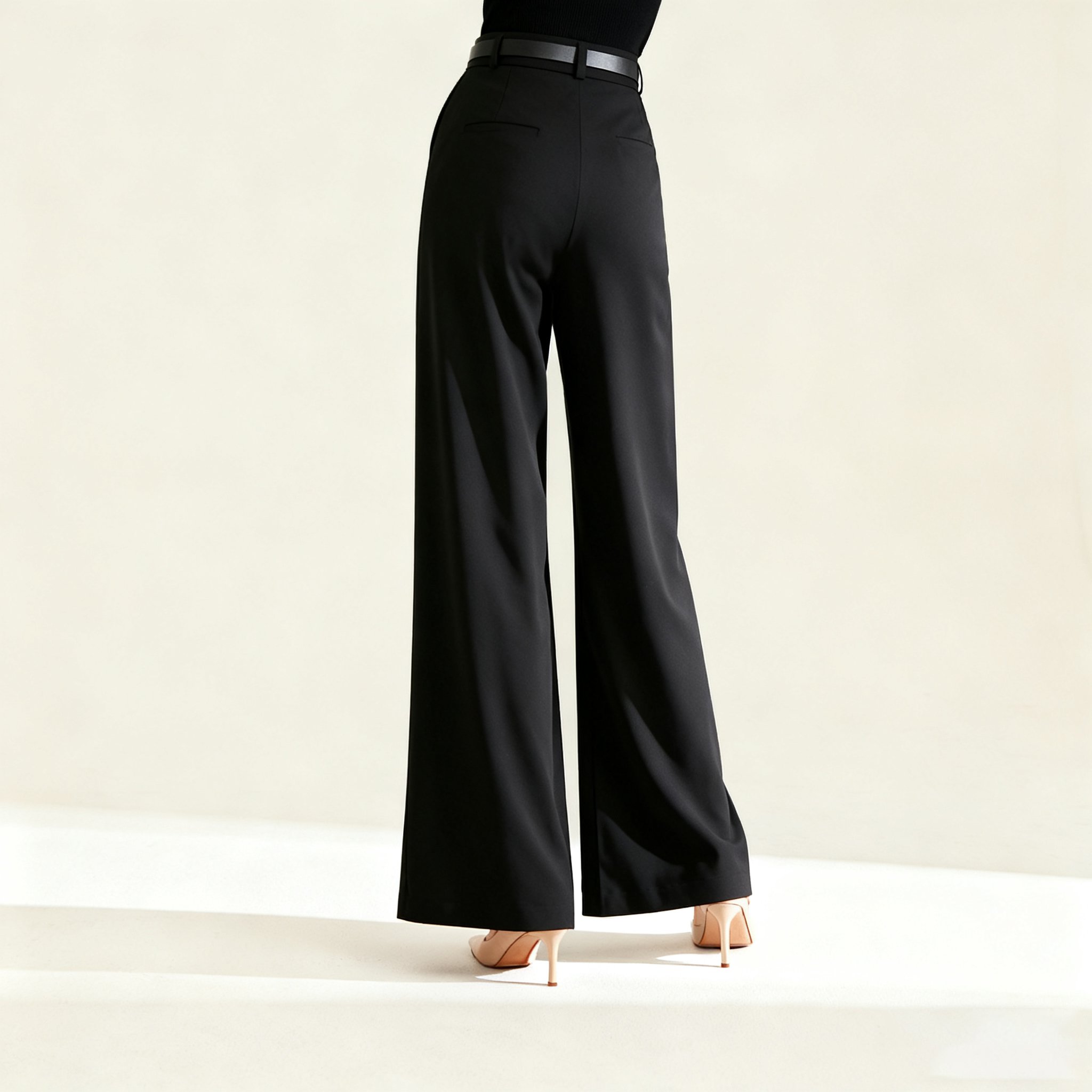 스타일리시한 블랙 와이드 팬츠 코디