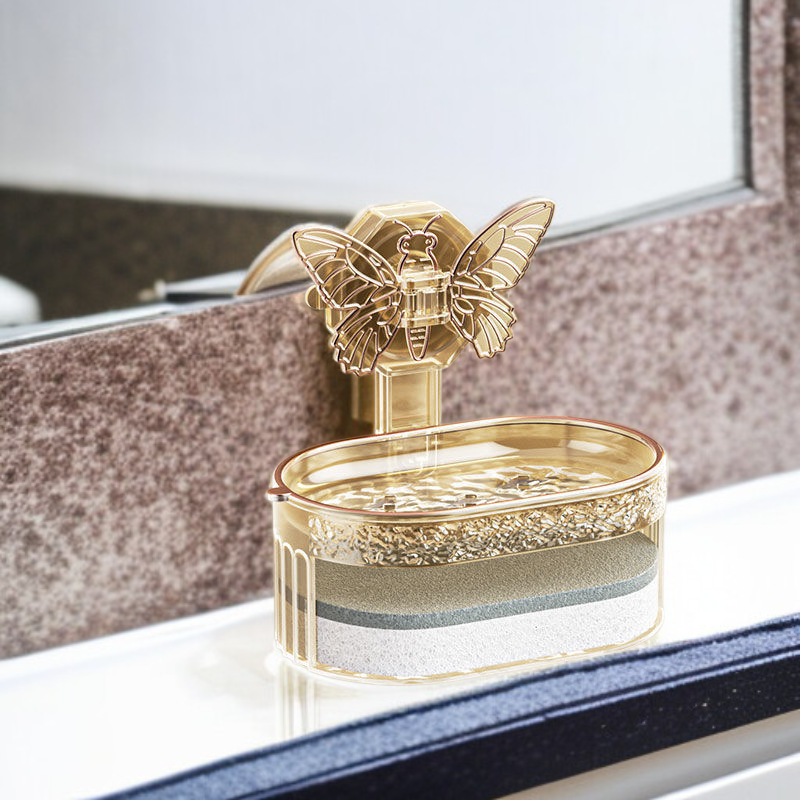 가정용 벽걸이 욕실 나비 비누받침대 배수 비누통