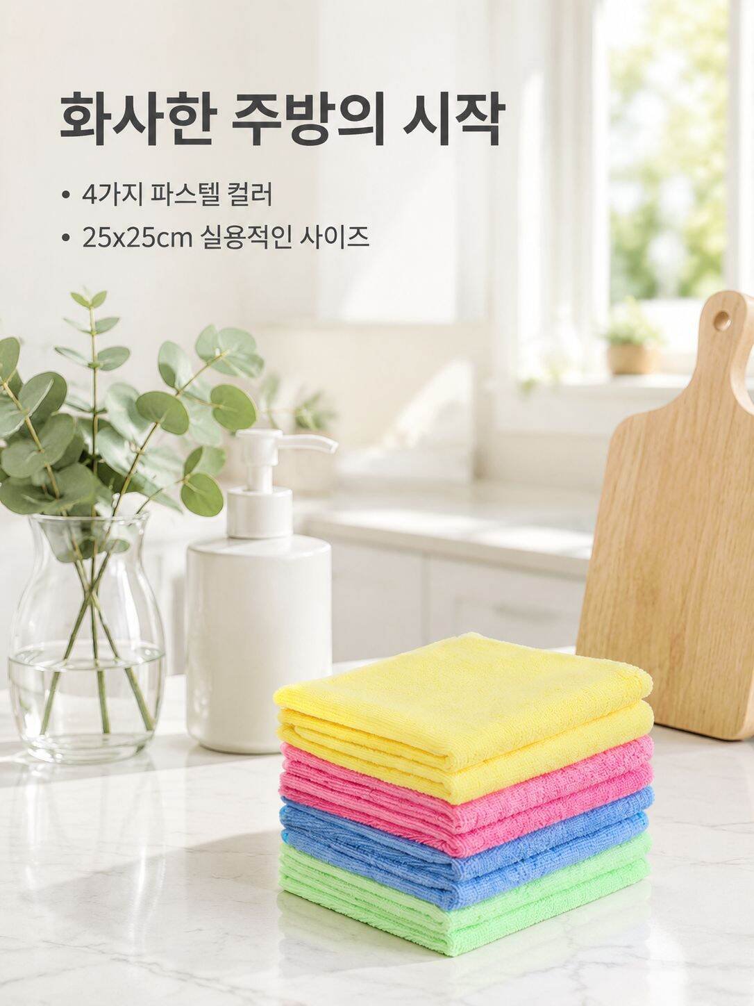 기름 방지와 보풀 방지 청소 행주