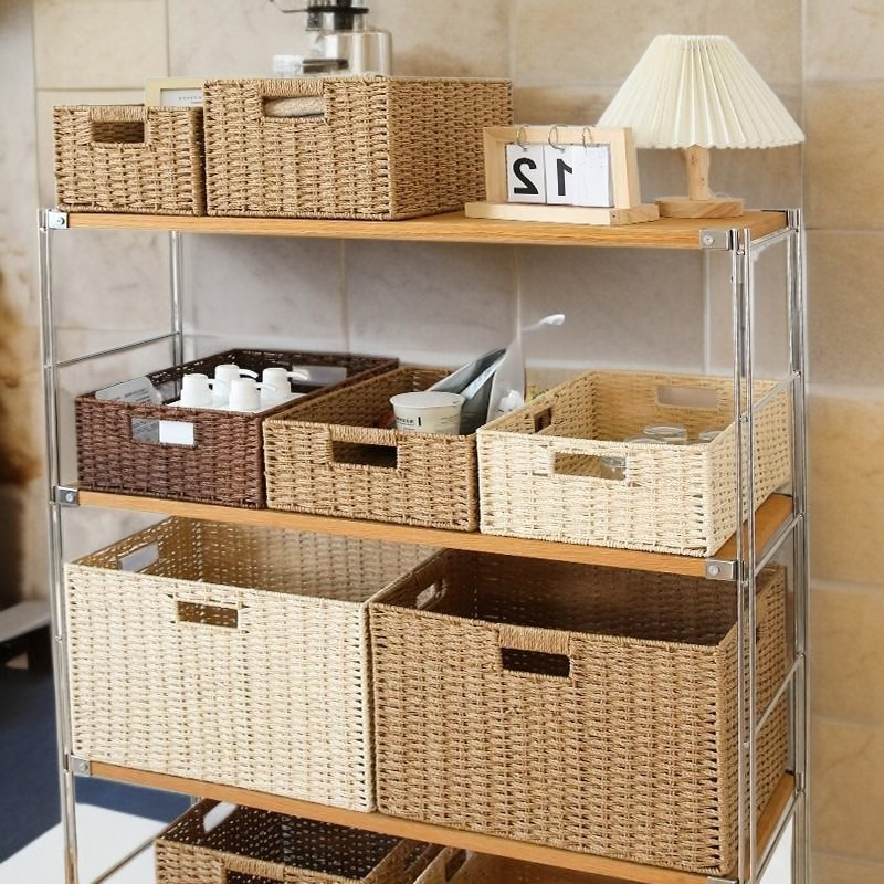 라탄 데스크탑 수납함