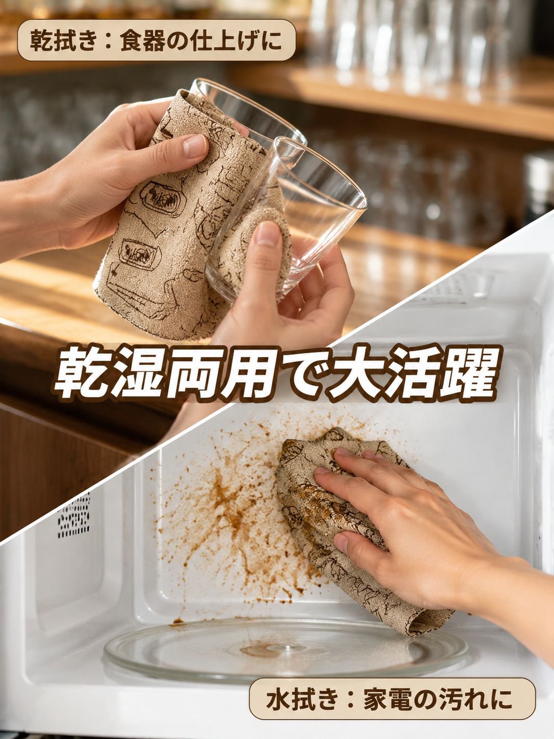 厚手で油が付きにくいウィークリー使い捨て手裂きクロス（ドライ＆ウェット両用）