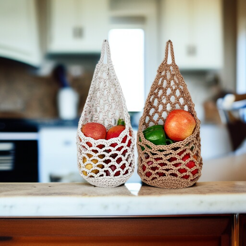  핸드메이드 과일망 주방 벽걸이 바구니 수납