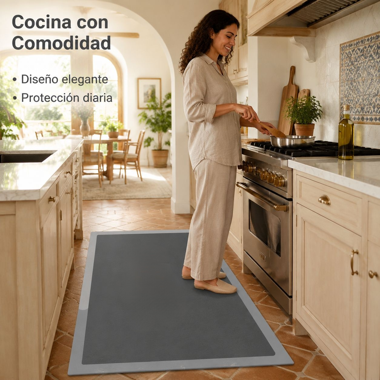 Alfombrilla de cocina de tierra de diatomeas resistente al aceite y a las manchas