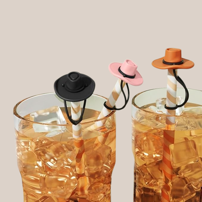 4 Pack Cowboy Hat Straw Covers with Dust Plugs