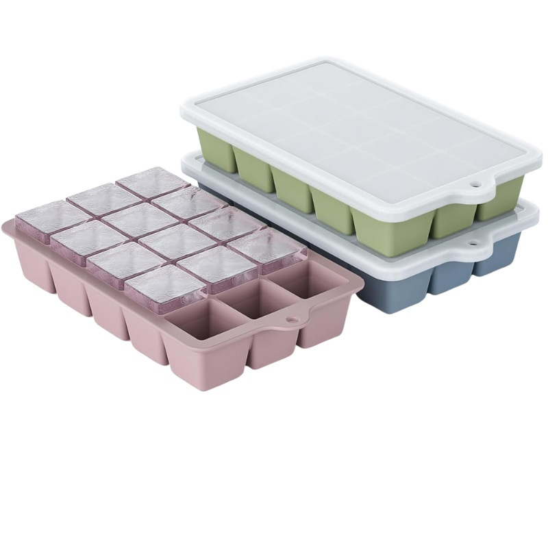 Household 4-Grid Ice Cube Tray with Lid