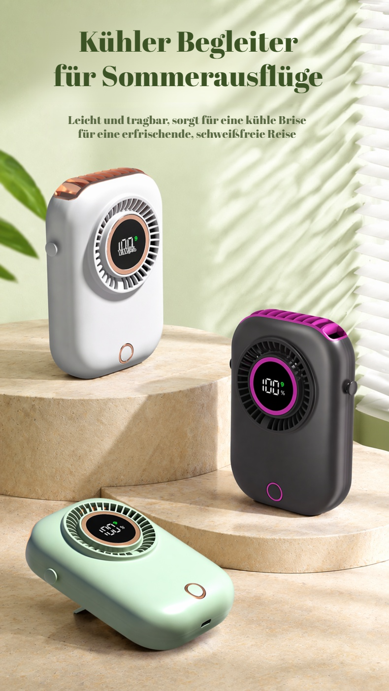 Intelligenter Mini-Nackenventilator mit digitaler Anzeige