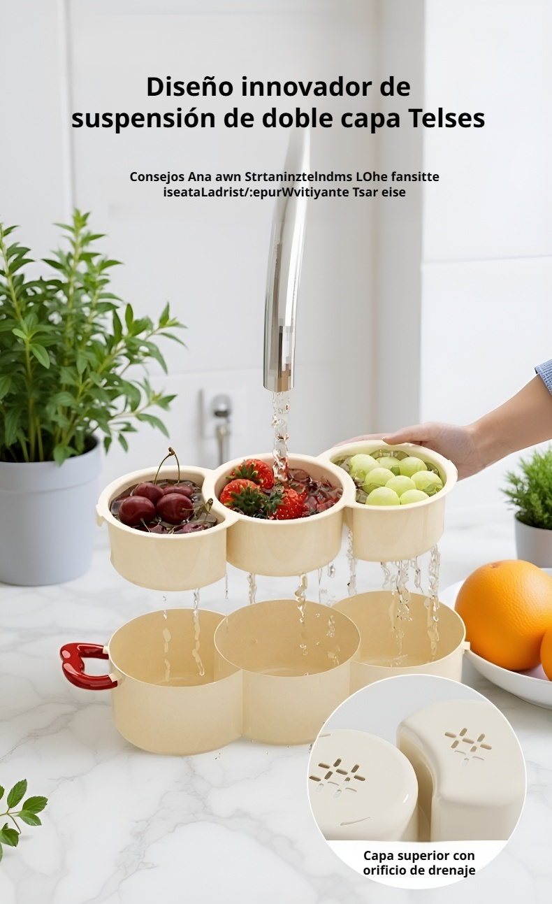 Bandeja organizadora de frutas lavable