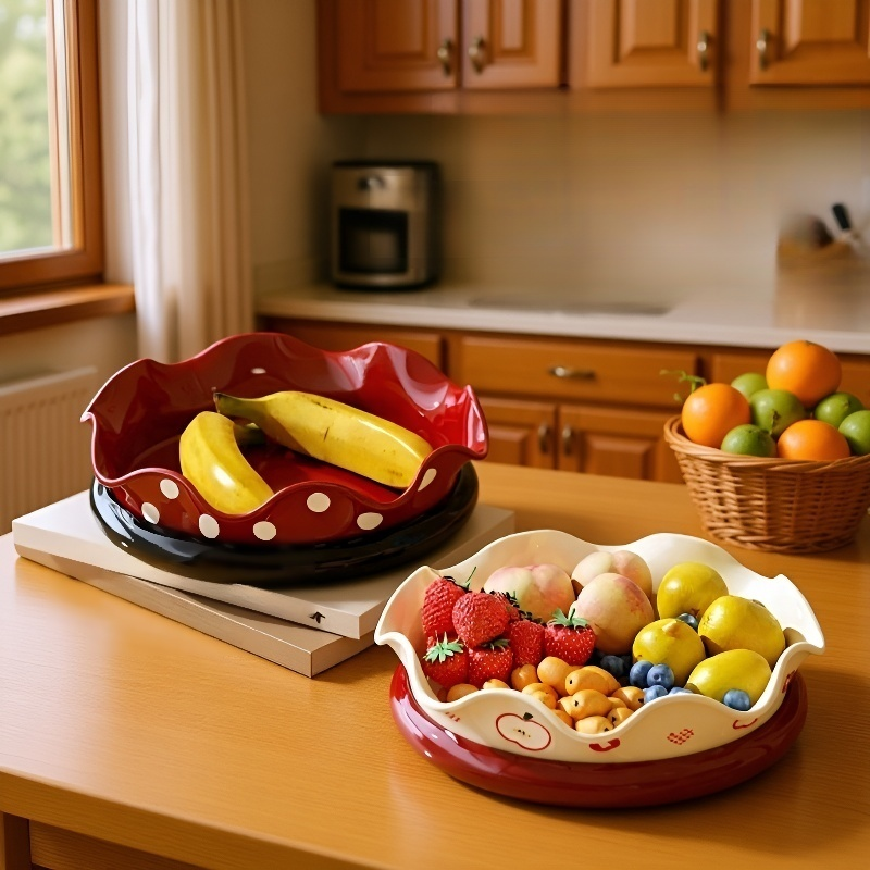 จานผลไม้หมุนได้สำหรับห้องนั่งเล่นในบ้าน