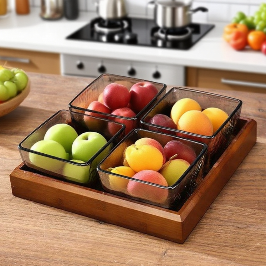 가정용 유리 칸막이 말린 과일 수납판