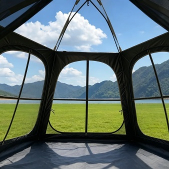 Spacious interior of 3-5 person blackout tent