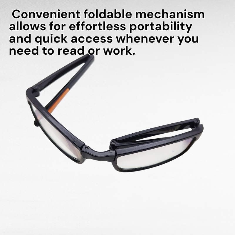 Fashionable Leather Case Folding Reading Glasses