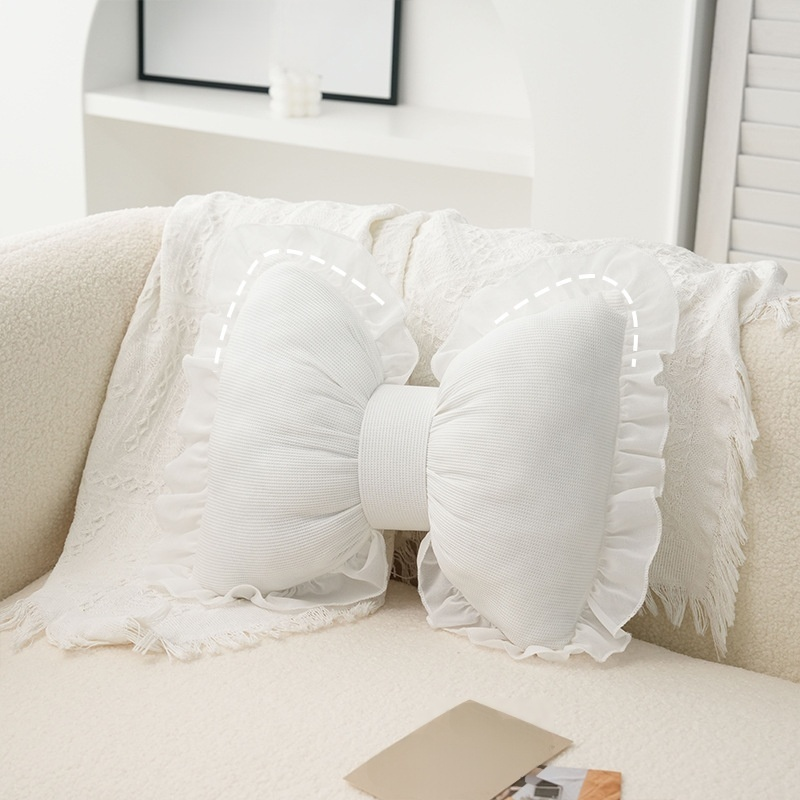 Bow-tie lace sofa cushion