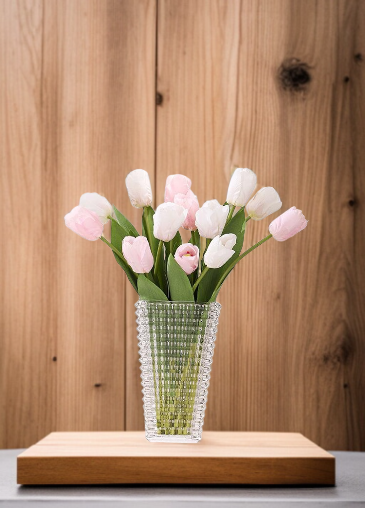 ترتيب زهور توليب صناعية لغرفة المعيشة