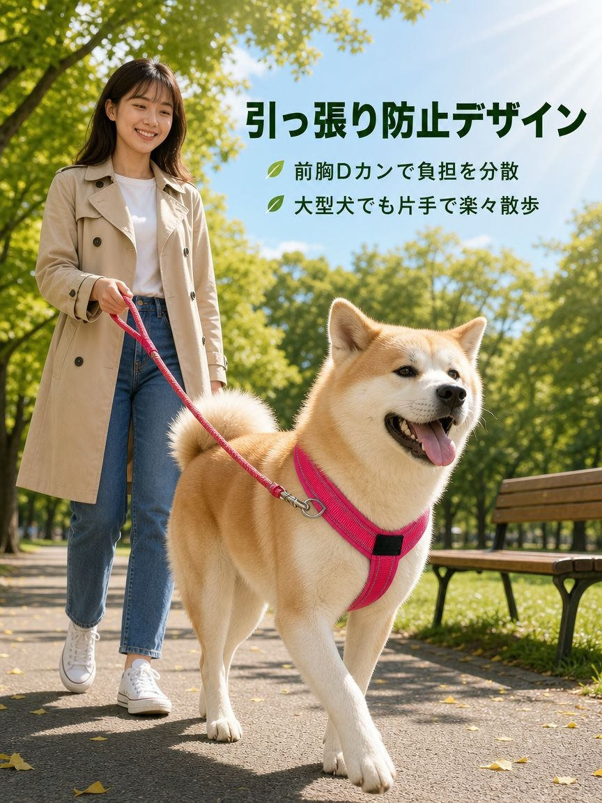 中大型犬用通気性ナイロン爆発防止ハーネス