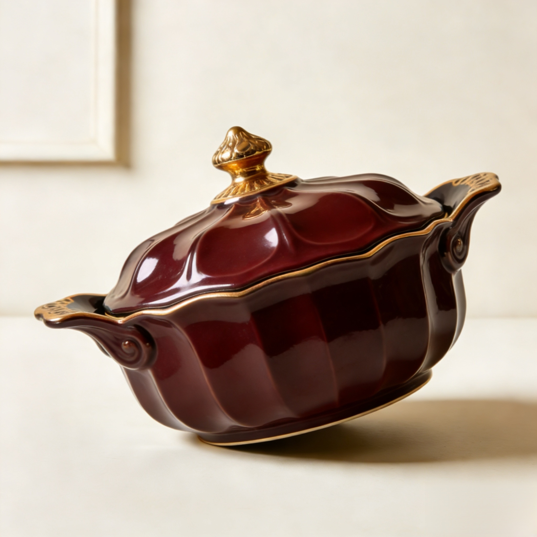 หม้ออีนาเมลเซรามิกทนความร้อนดีไซน์สวย