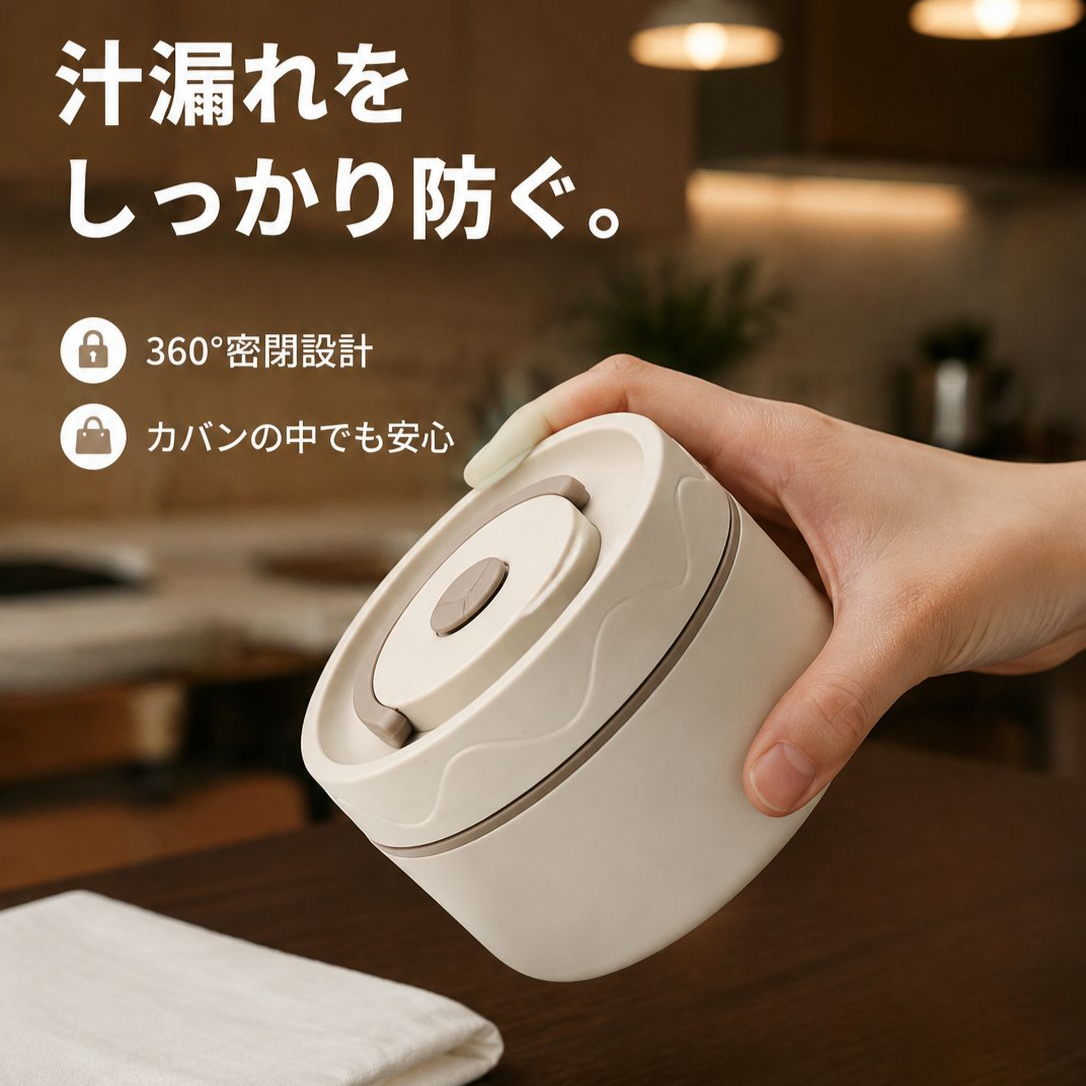 二重ステンレス保温ランチボックス 学生用携帯型蓋付き電子レンジ用弁当箱